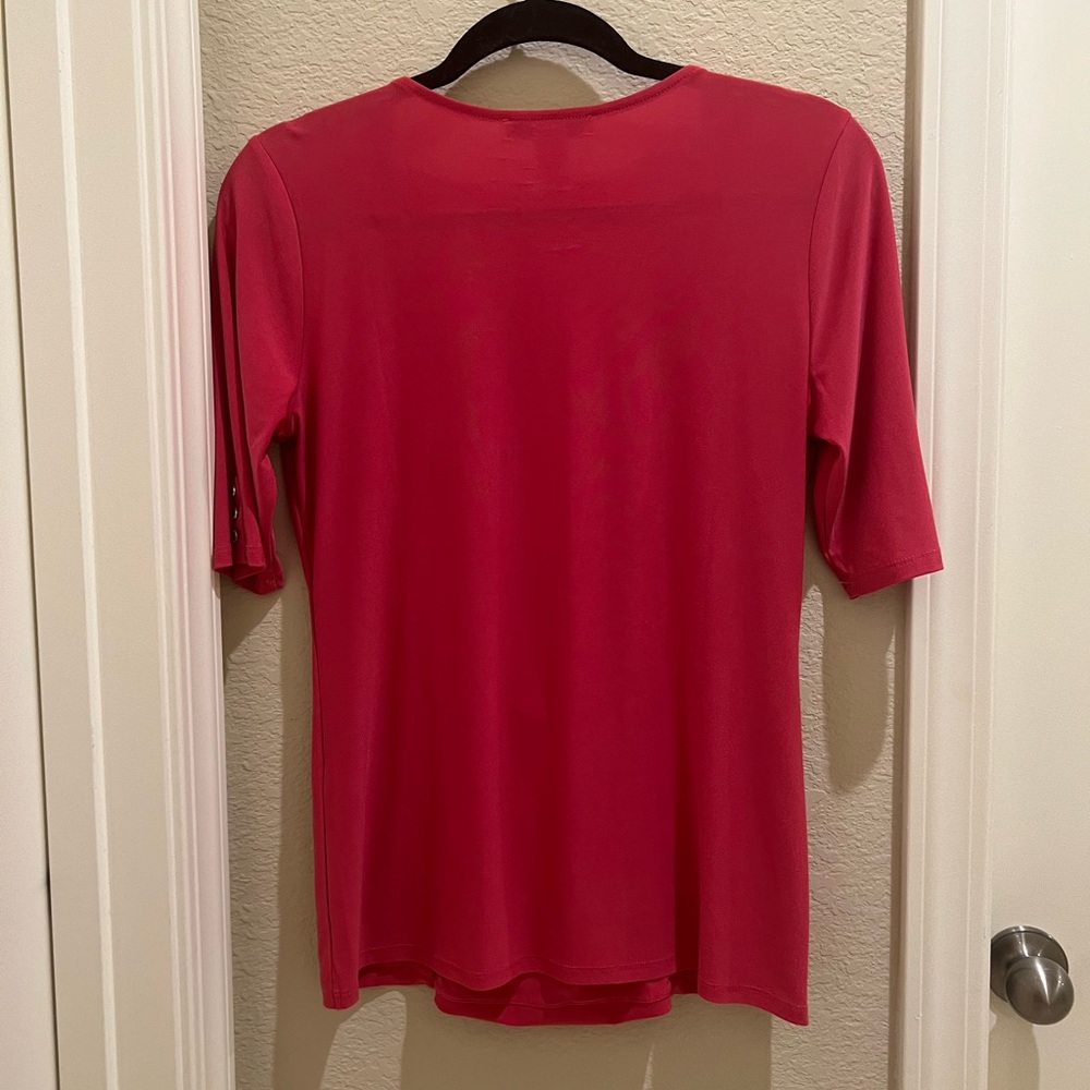 Reddish Pink Top With Ruching - Picture 2 of 3
